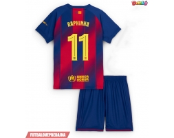 Lacne Dětský Futbalové dres Barcelona Raphinha Belloli #11 2025-26 Krátky Rukáv - Domáci (+ trenírky)